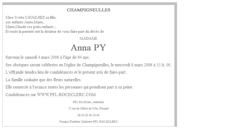 Image Annonce nécrologique