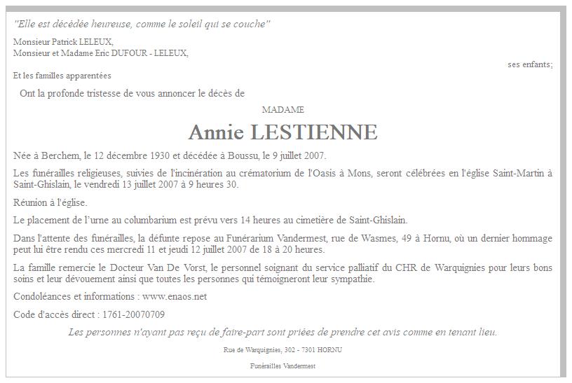 Image Annonce nécrologique