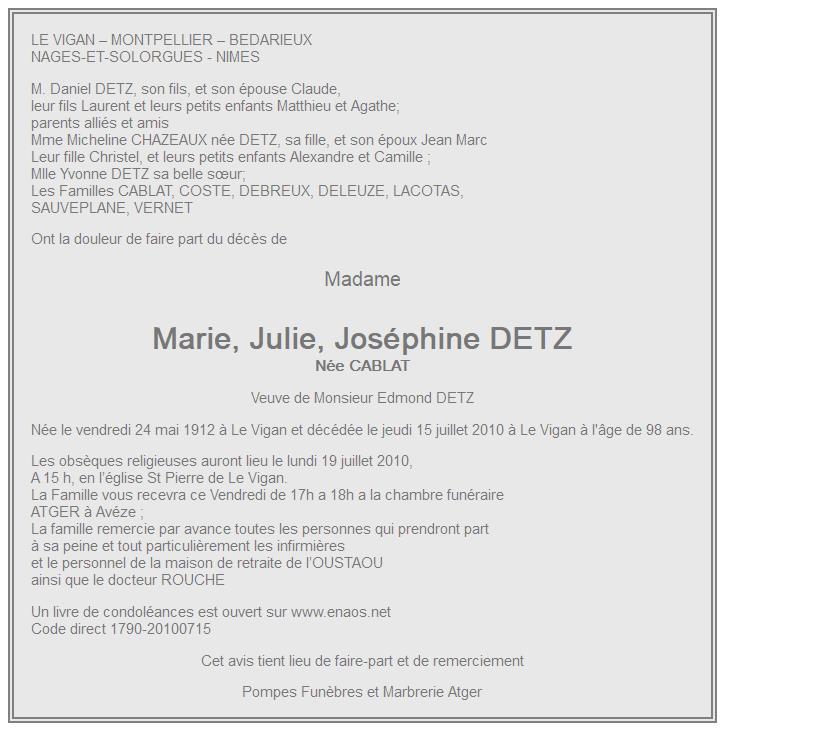 Image Annonce nécrologique