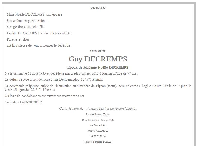 Image Annonce nécrologique