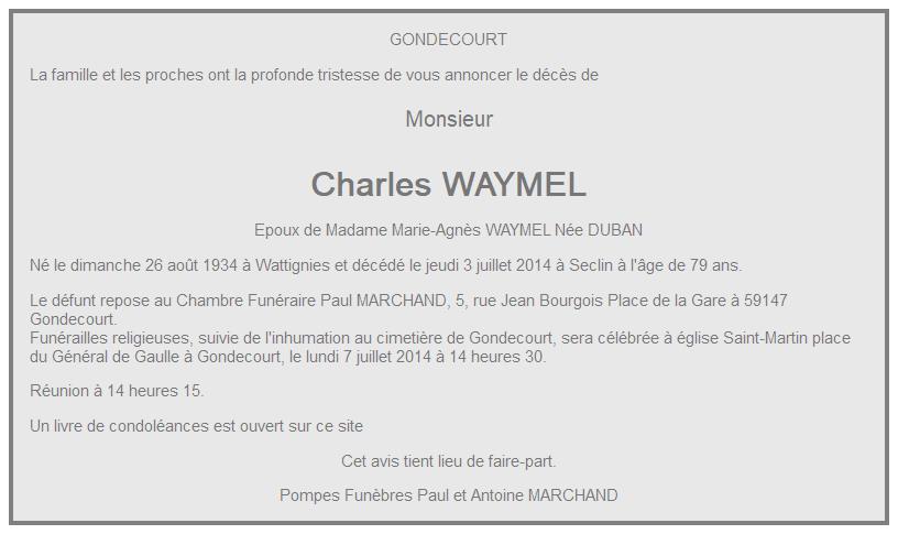 Image Annonce nécrologique de Charles