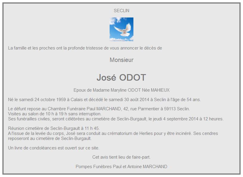 Image Annonce nécrologique de José