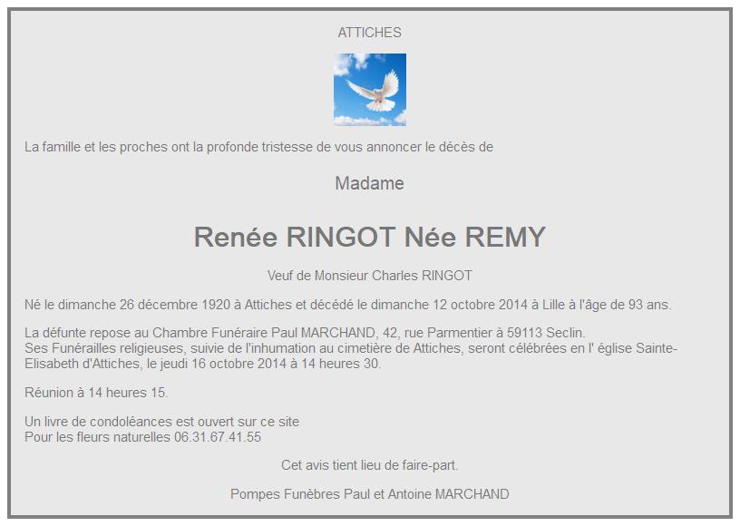 Image Annonce nécrologique de Renée