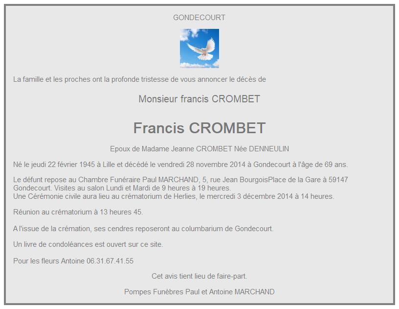 Image Annonce nécrologique de Francis