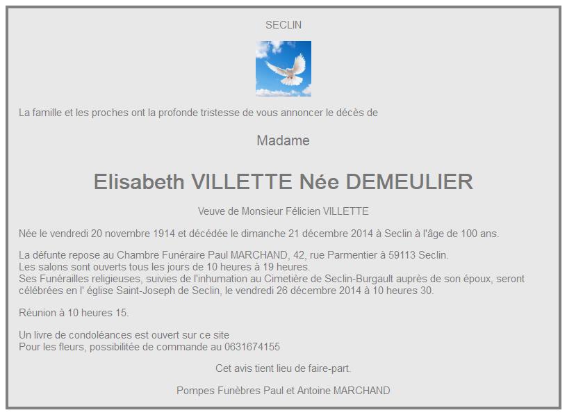Image Annonce nécrologique d'Elisabeth