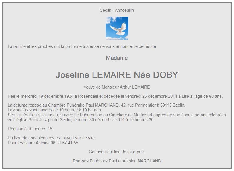 Image Annonce nécrologique De Joseline