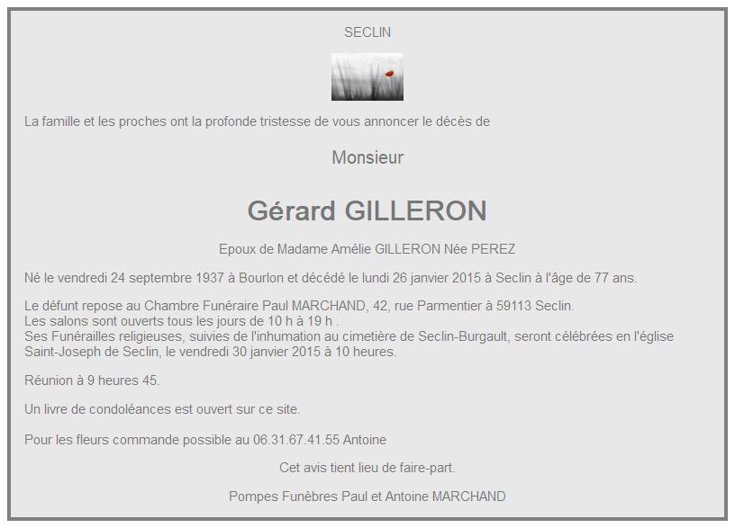 Image Annonce nécrologique de Gérard