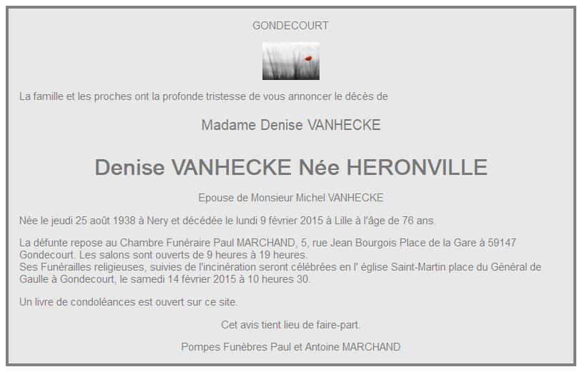 Image Annonce nécrologique de Denise
