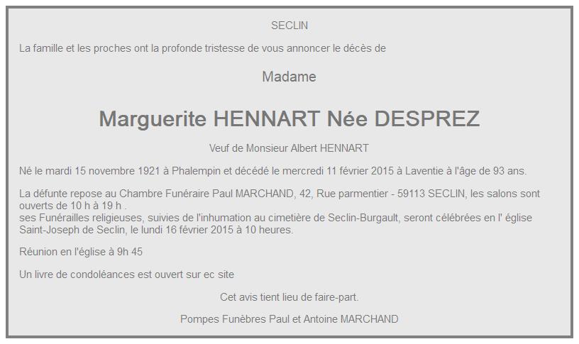 Image Annonce nécrologique de Marguerite
