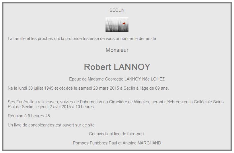 Image Annonce nécrologique de Robert
