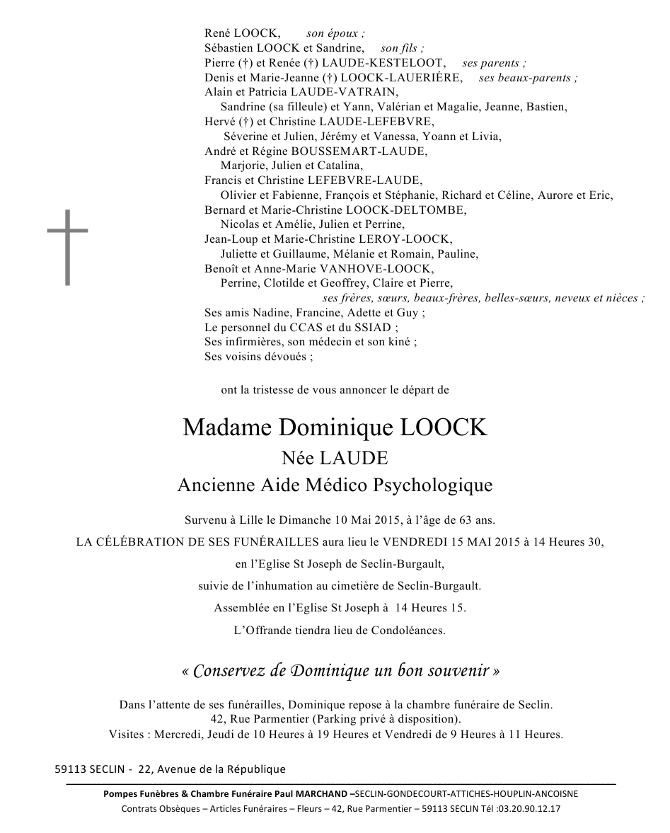 Image Annonce nécrologique de Dominique
