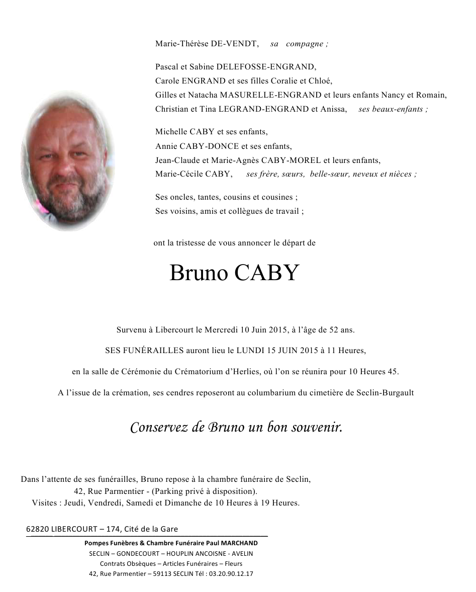 Image Annonce nécrologique de Bruno