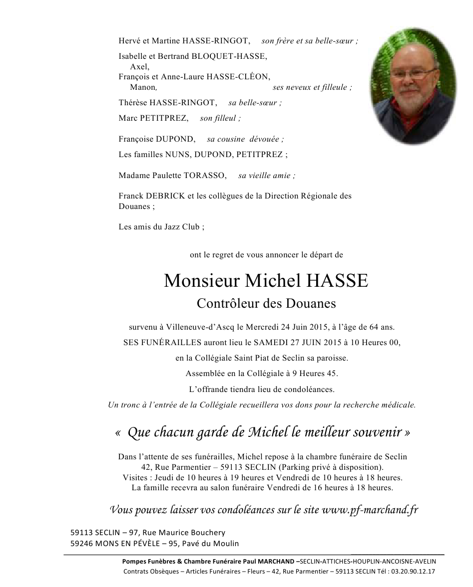Image Annonce nécrologique de Michel
