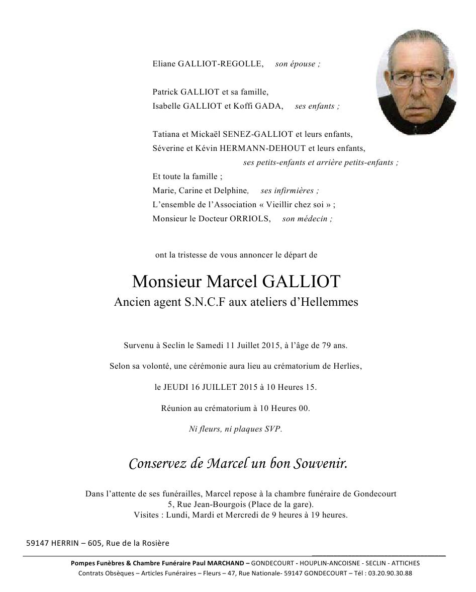 Image Annonce nécrologique de Marcel