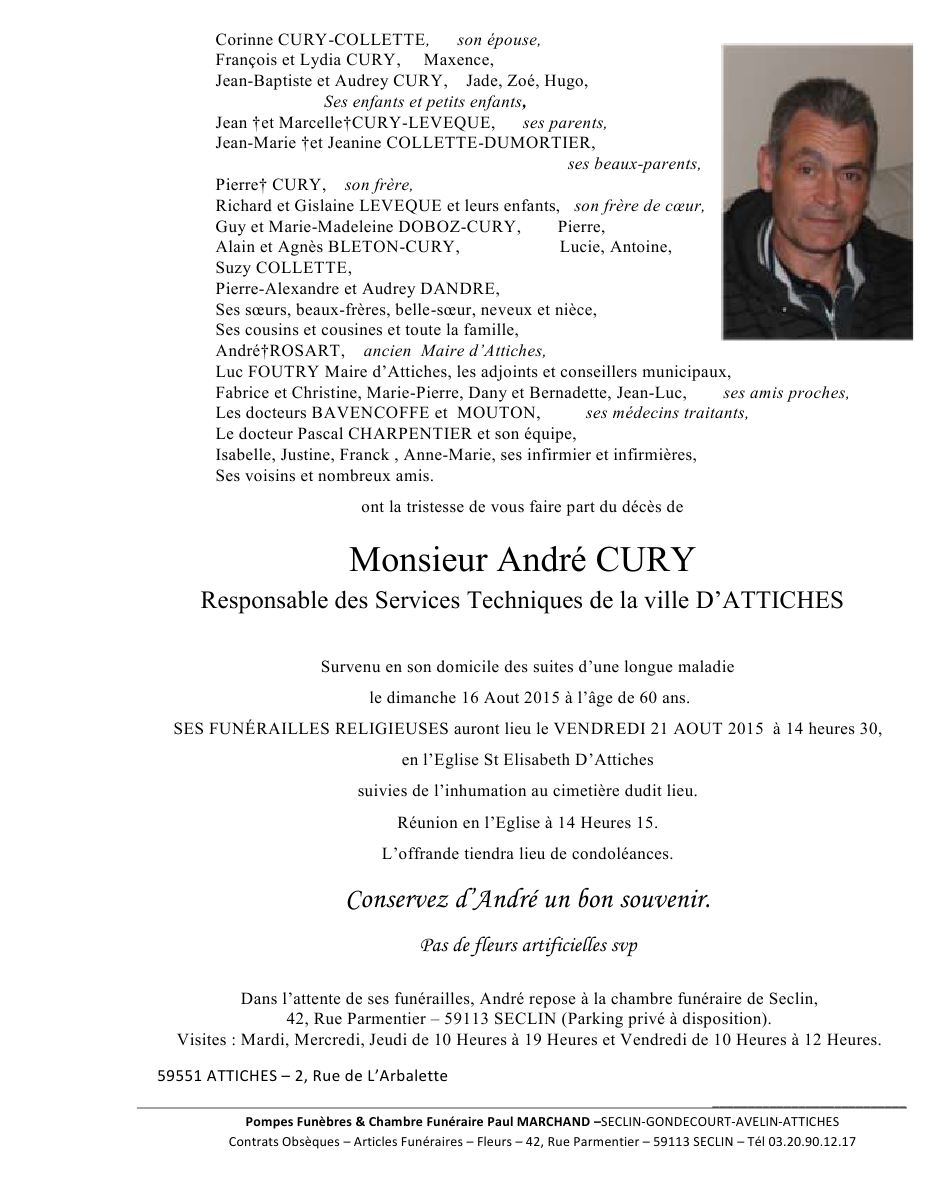 Image Annonce nécrologique d'André
