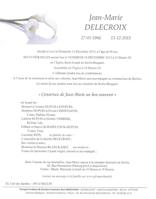 Image Annonce nécrologique de Jean-Marie