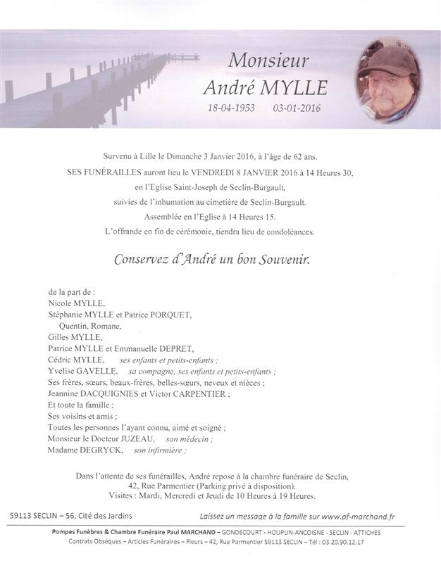 Image Annonce nécrologique d'André