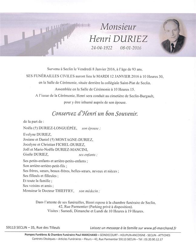 Image Annonce nécrologique d'Henri