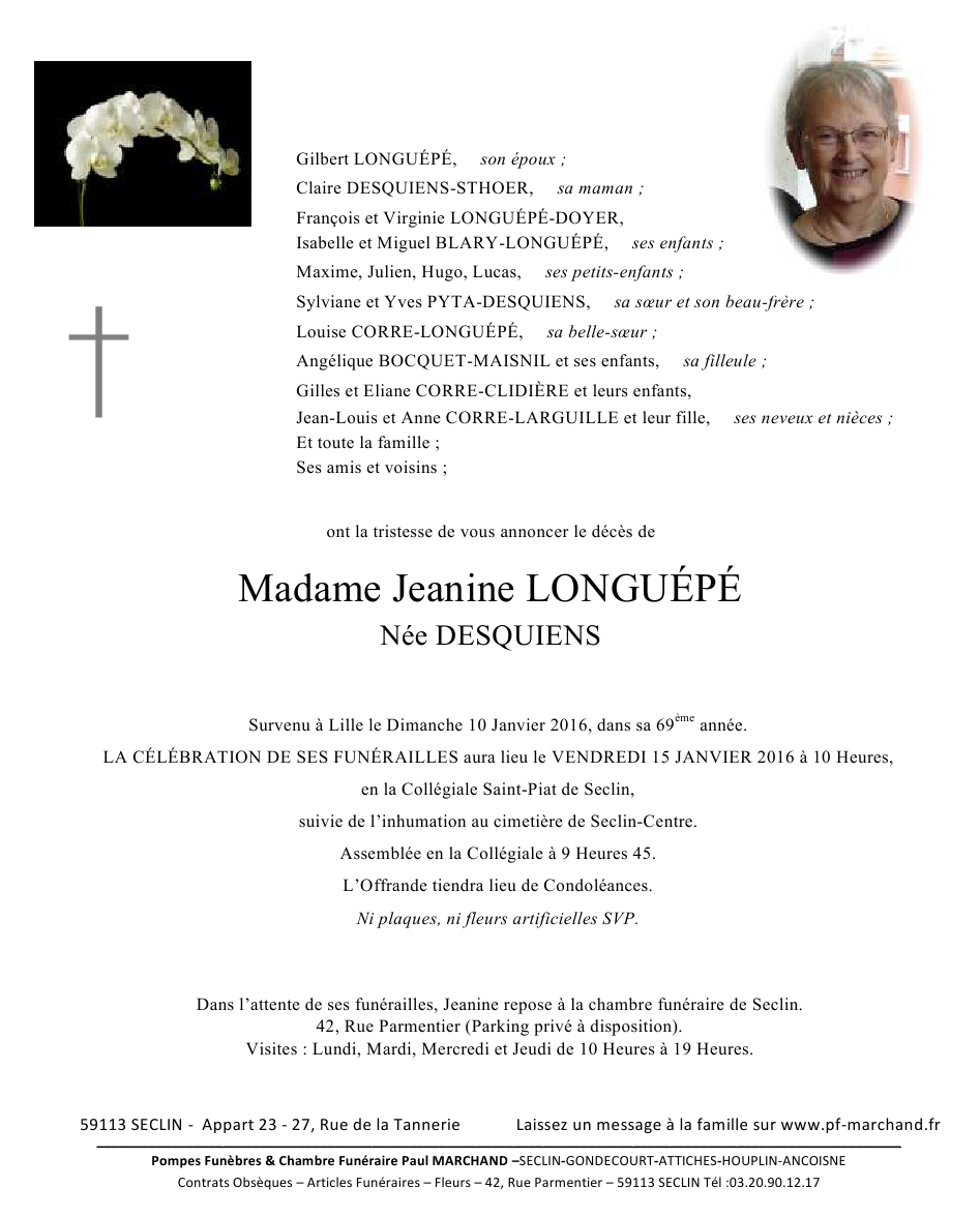 Image Annonce nécrologique de Jeanine
