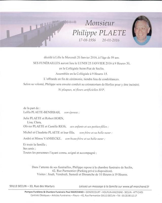 Image Annonce nécrologique de Philippe