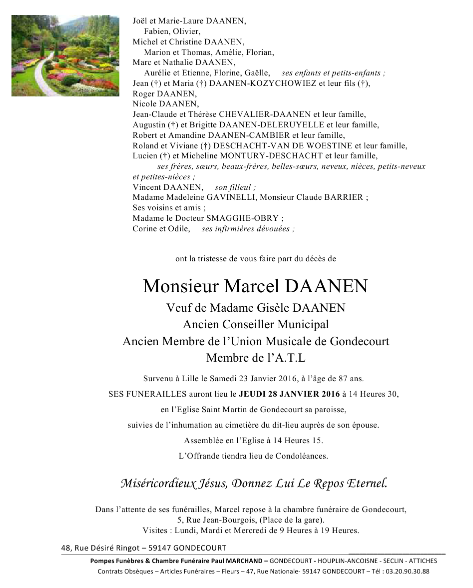 Image Annonce nécrologique de Marcel