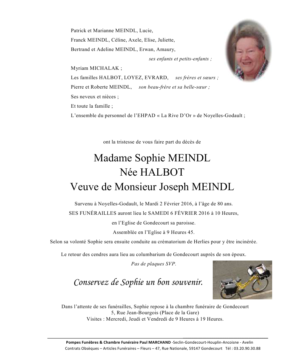 Image Annonce nécrologique de Sophie