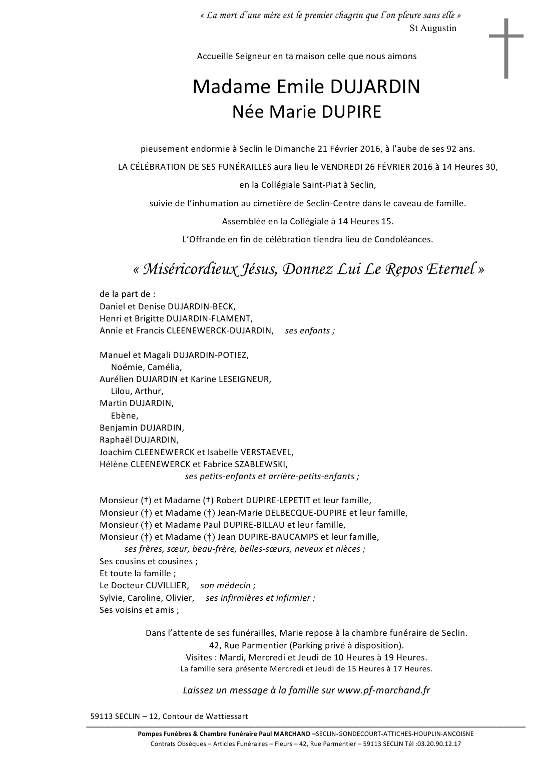 Image Annonce nécrologique de Marie
