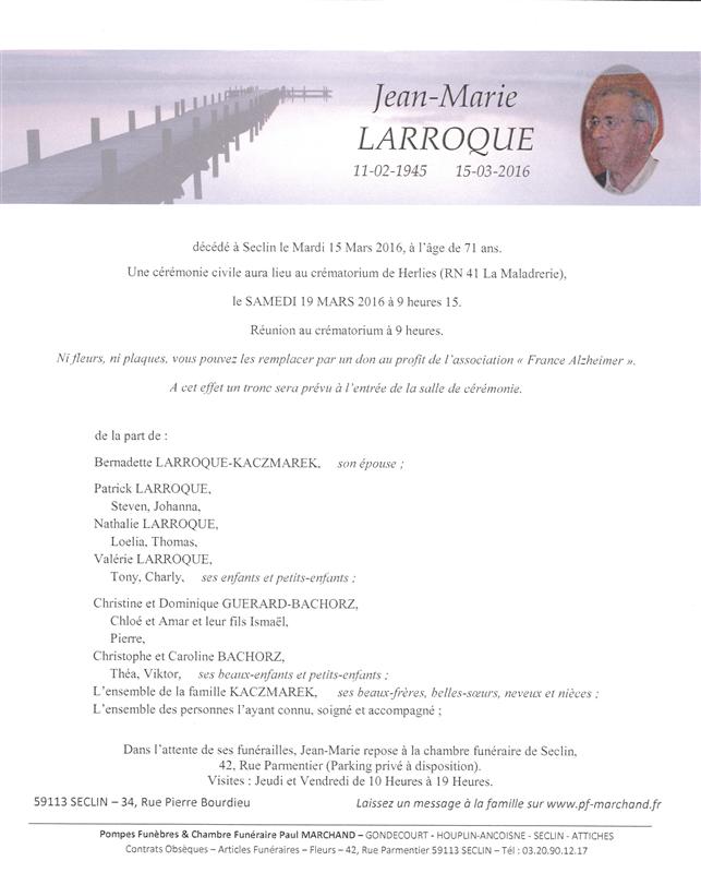 Image Annonce nécrologique de Jean-Marie