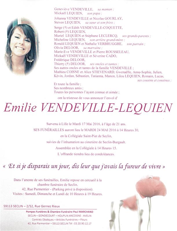 Image Annonce nécrologique d'Emilie