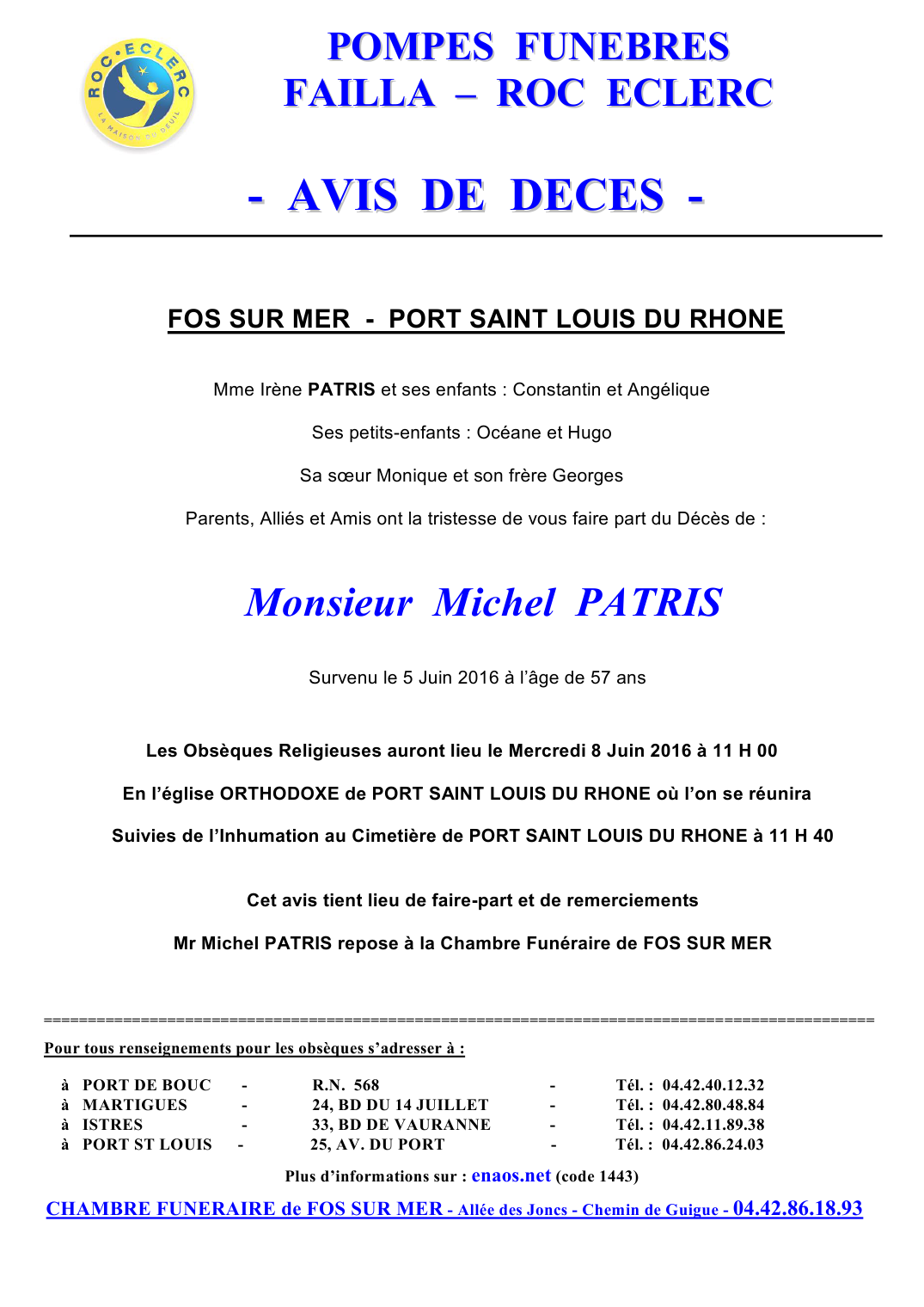 Deces De Monsieur Michel Patris 05 06 16 Fr Be Annonce Necrologique 198250