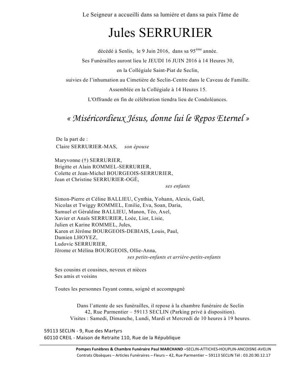 Image Annonce nécrologique de Jules
