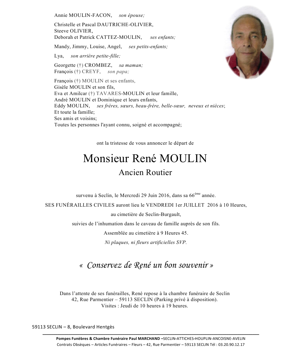 Image Annonce nécrologique de René