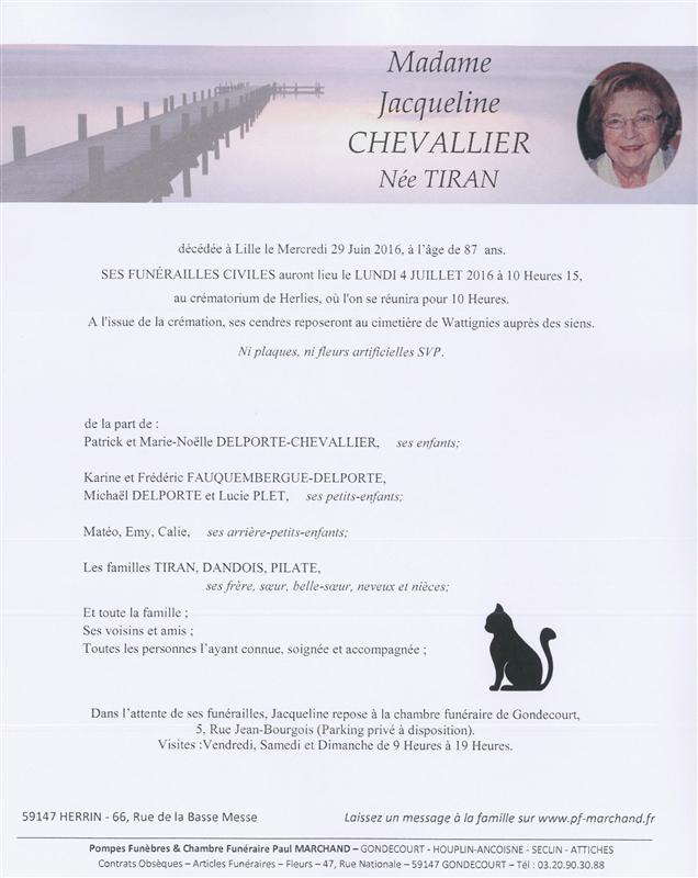 Image Annonce nécrologique de Jacqueline