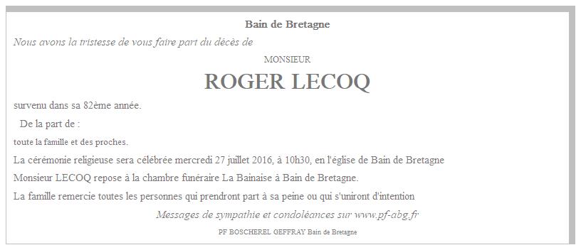 Image Avis de décès de Roger LECOQ