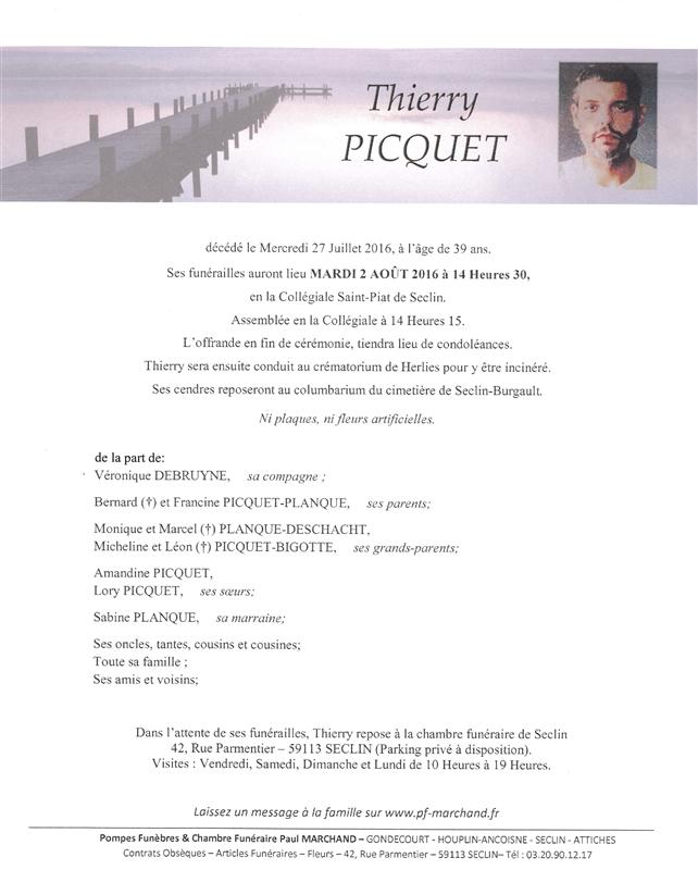 Image Annonce nécrologique de Thierry