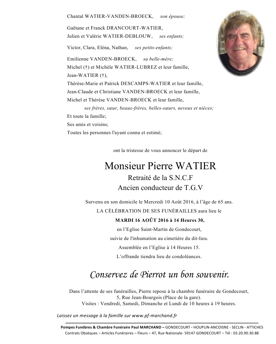 Image Annonce nécrologique de Pierre