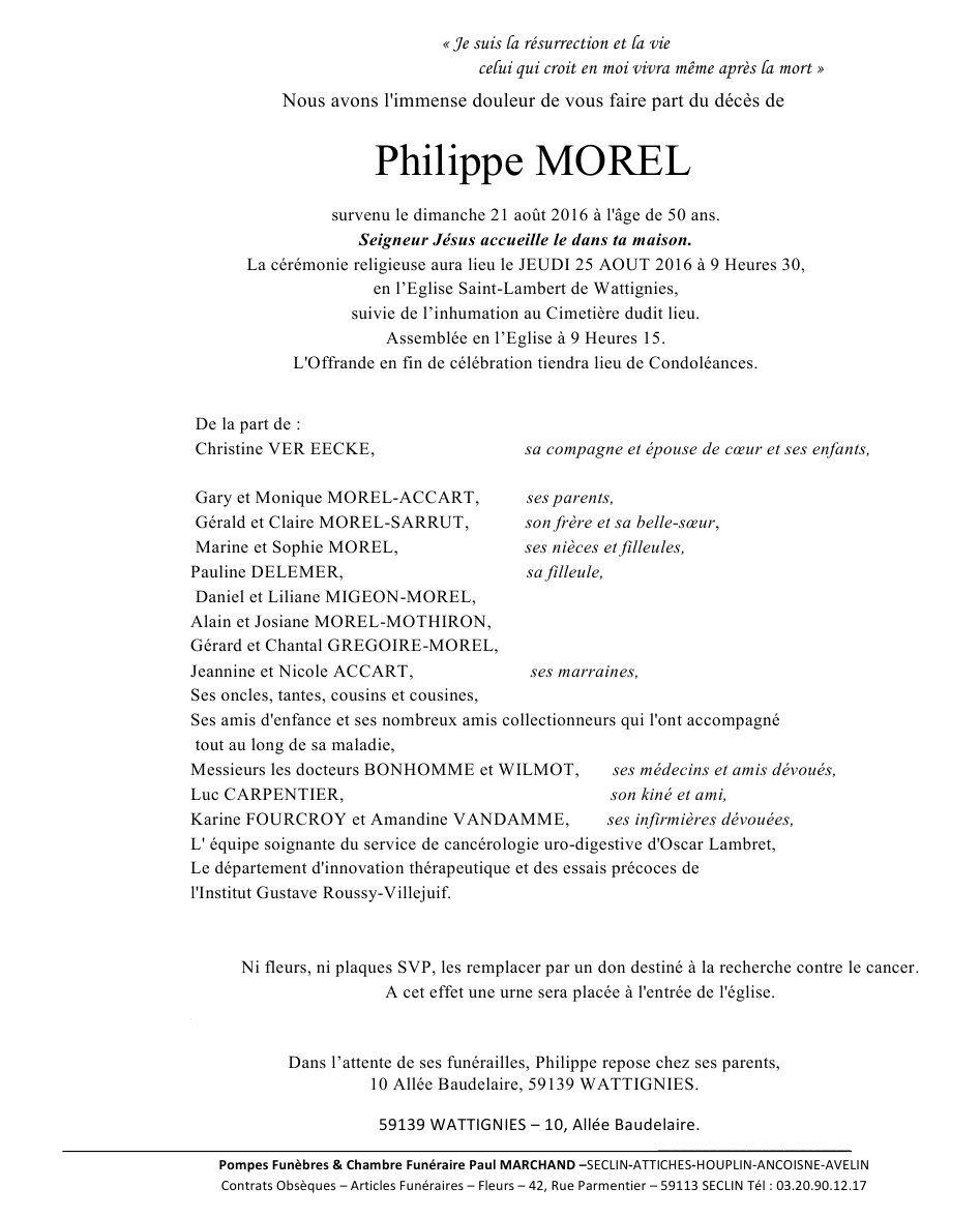 Image Annonce nécrologique de Philippe