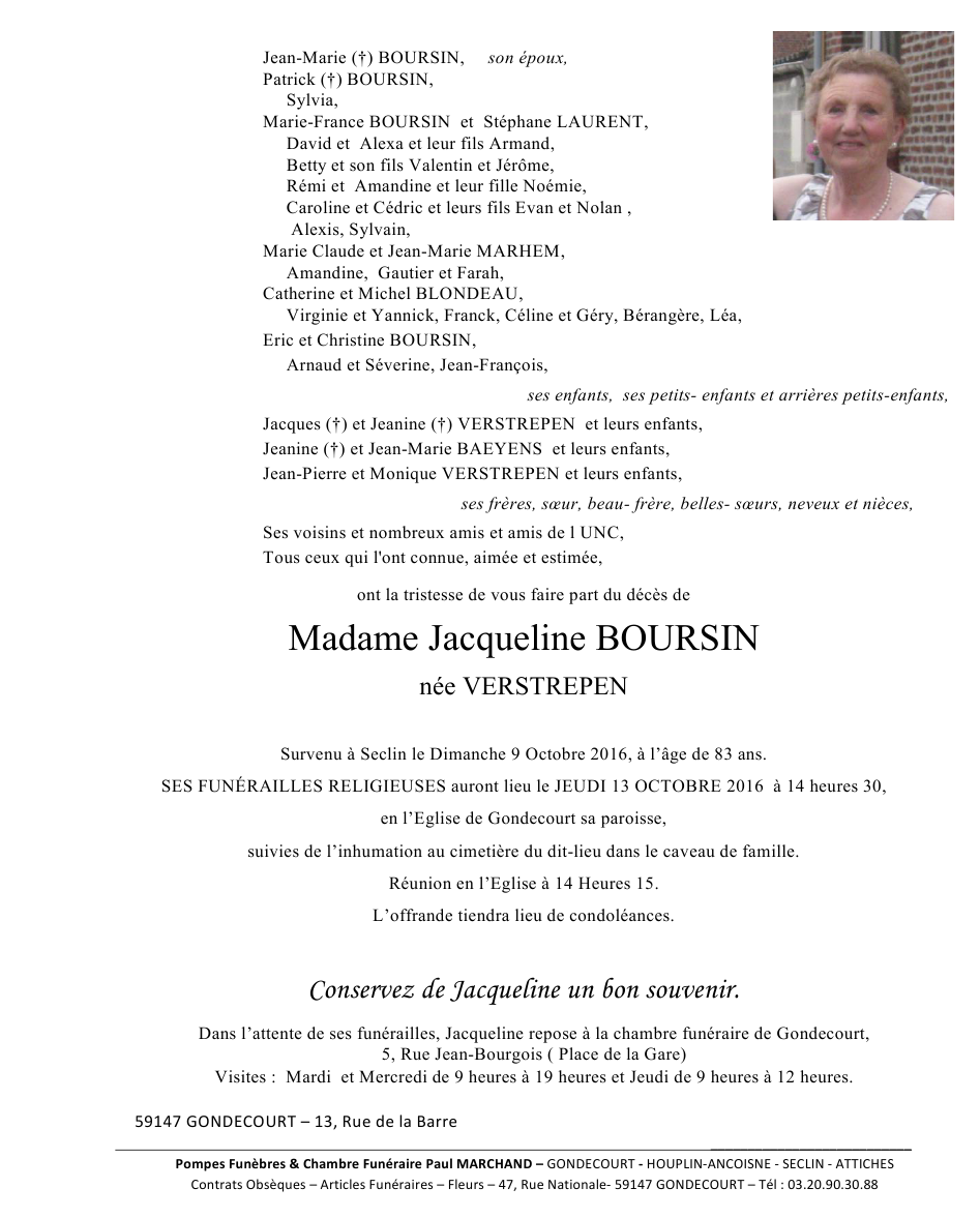 Image Annonce nécrologique de Jacqueline