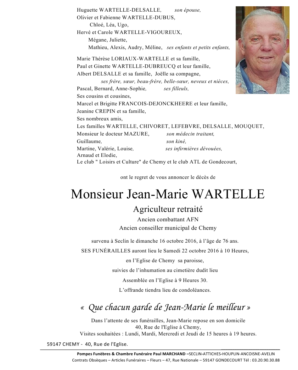 Image Annonce nécrologique de Jean-Marie