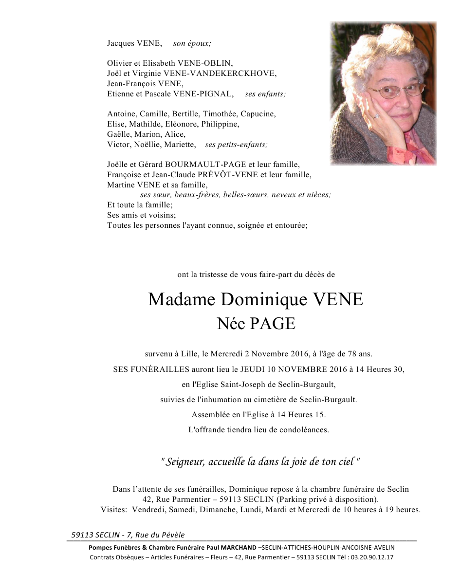 Image Annonce nécrologique de Dominique