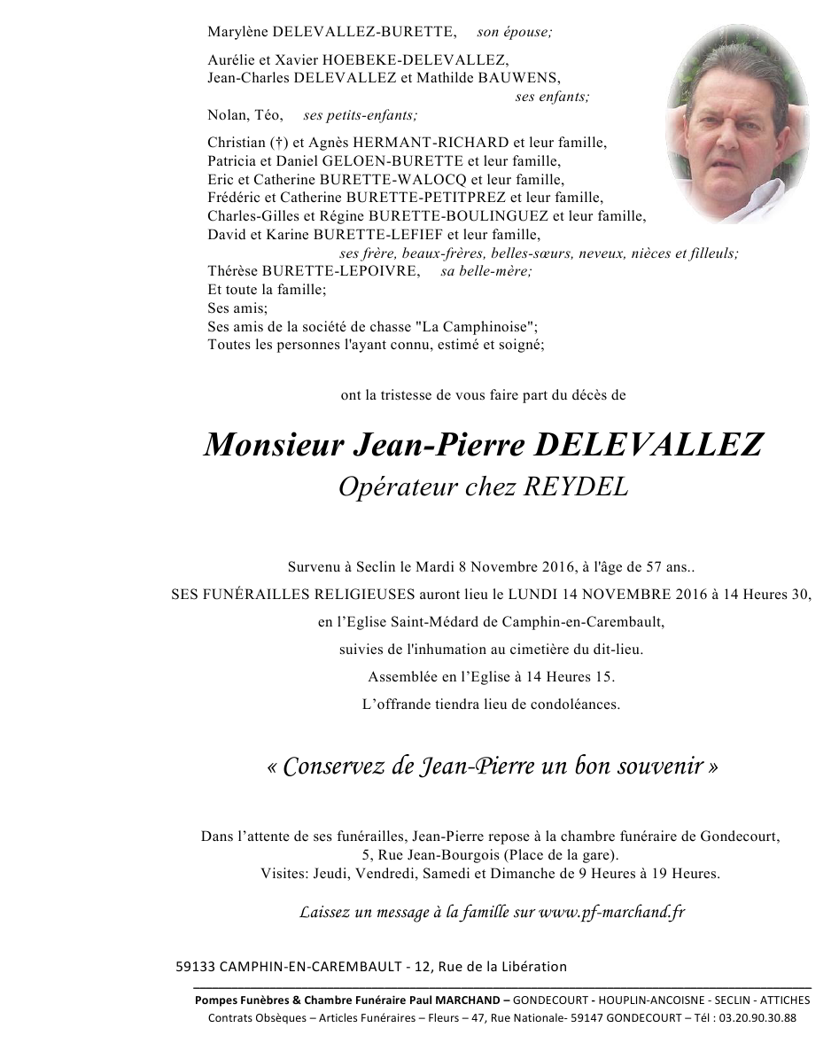 Image Annonce nécrologique de Jean-Pierre