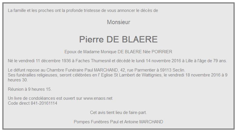 Image Annonce nécrologique de Pierre