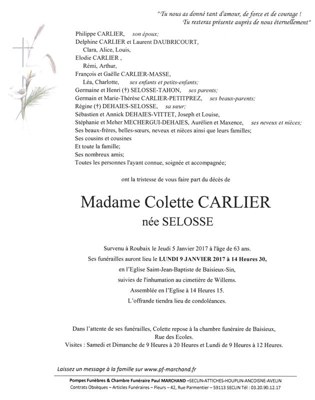 Image Annonce nécrologique de Colette