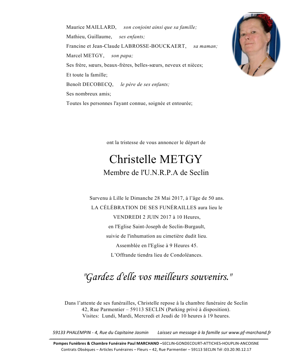 Image Annonce nécrologique de Christelle CLIQUEZ-ICI