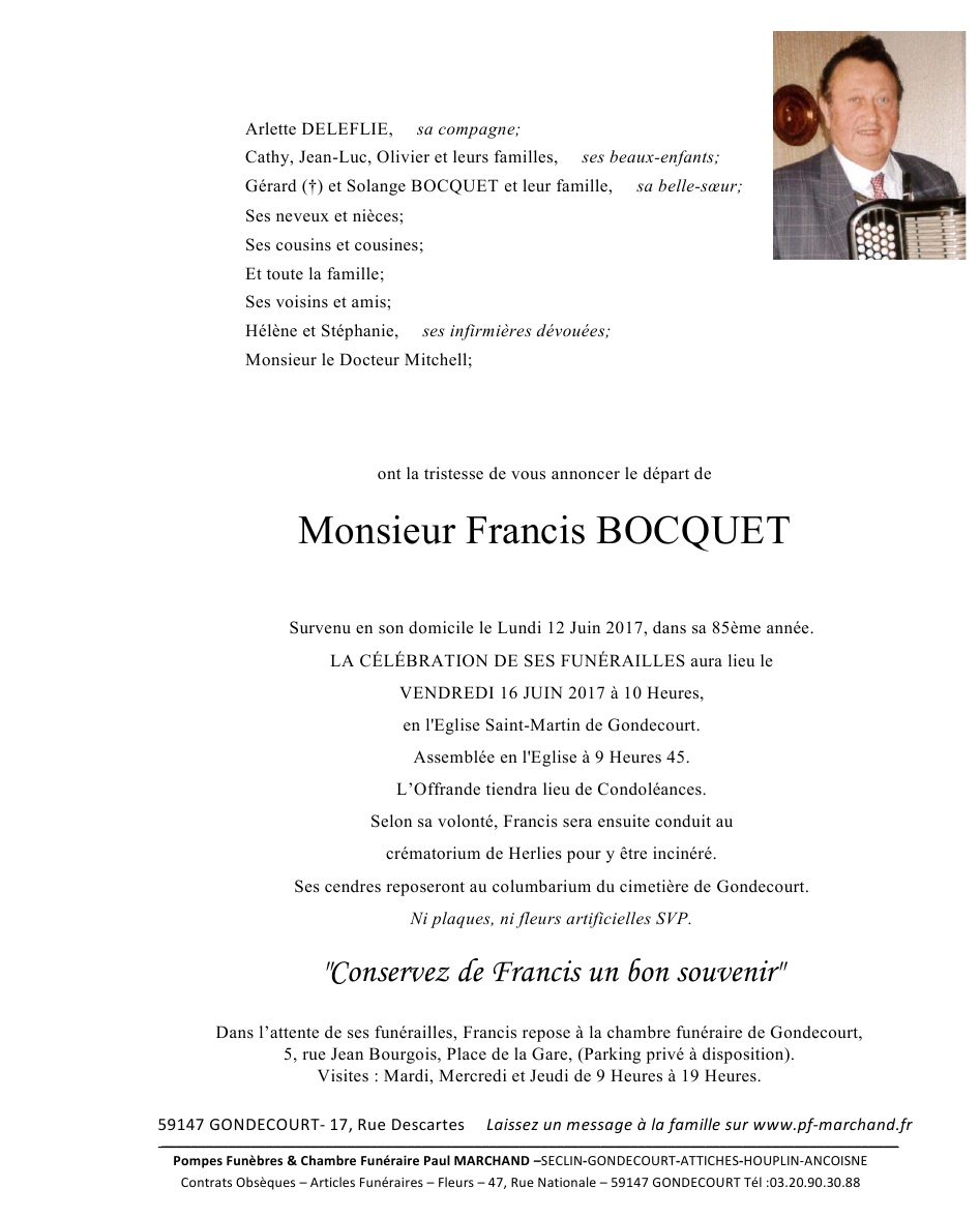 Image Pour voir le faire-part de Francis CLIQUEZ-ICI