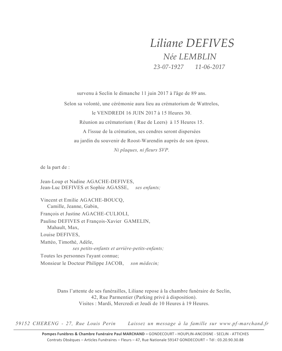 Image Pour voir le faire-part de Liliane CLIQUEZ-ICI