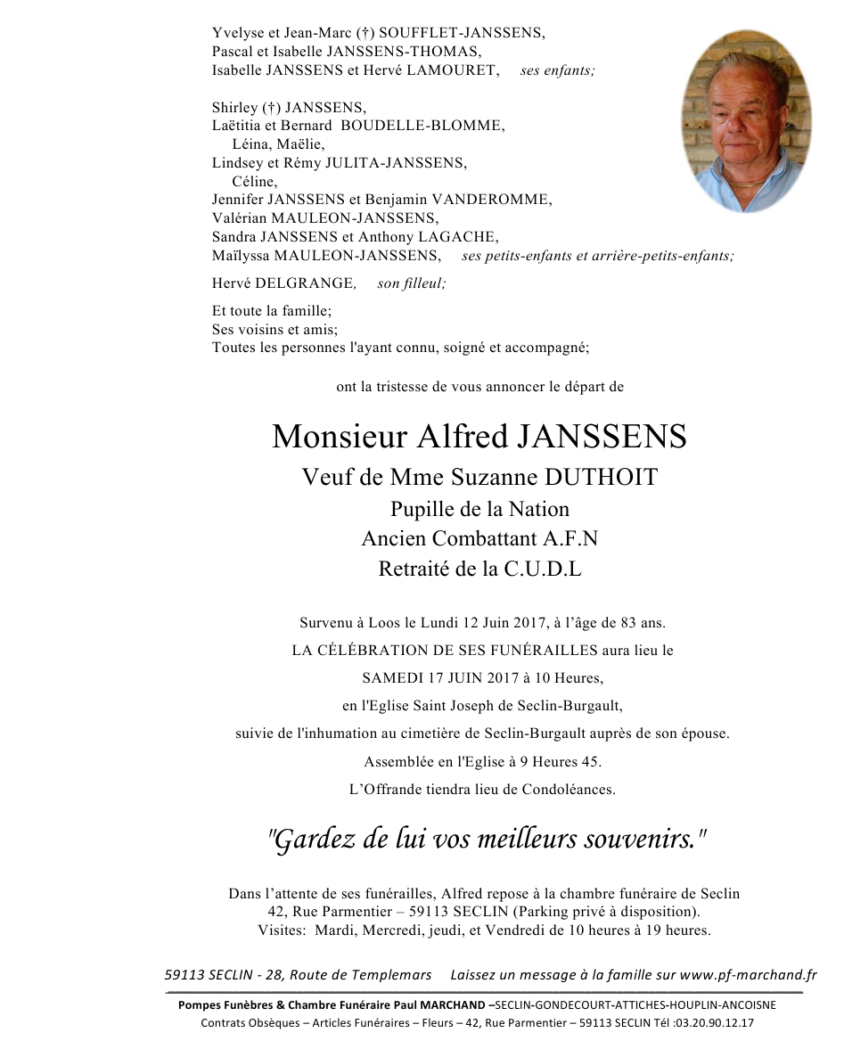 Image Pour voir le faire-part d'Alfred CLIQUEZ-ICI