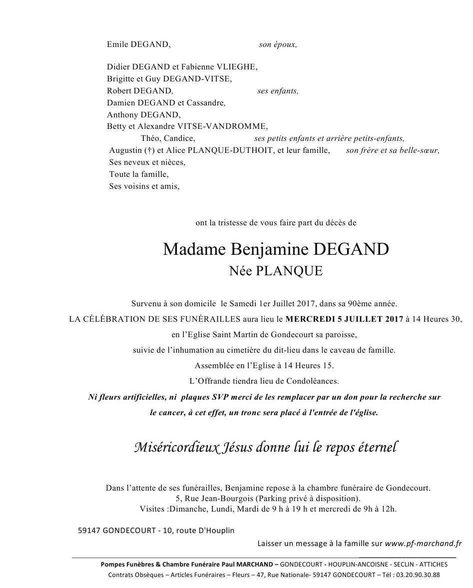 Image Pour voir le faire part de Benjamine CLIQUEZ-ICI