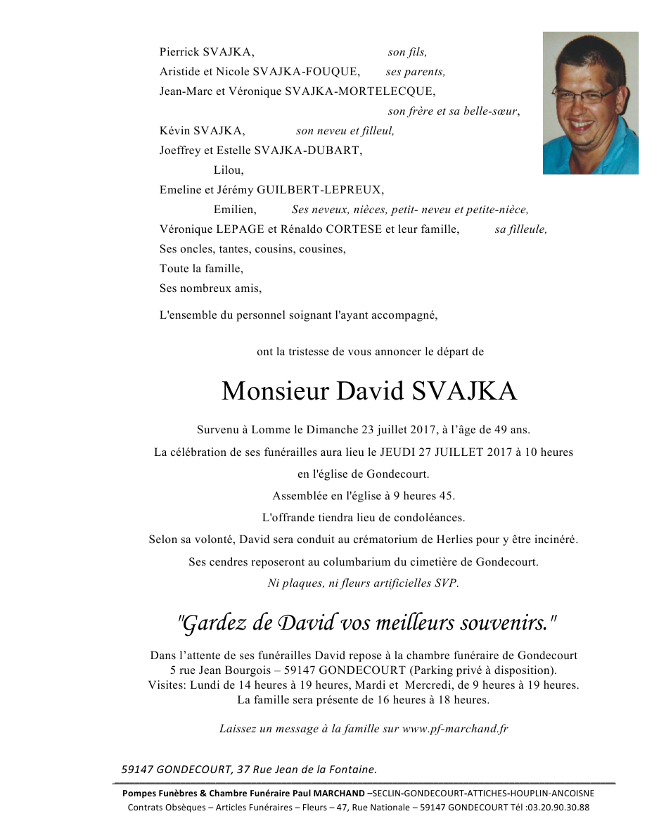 Image Pour voir le faire part de David CLIQUEZ ICI