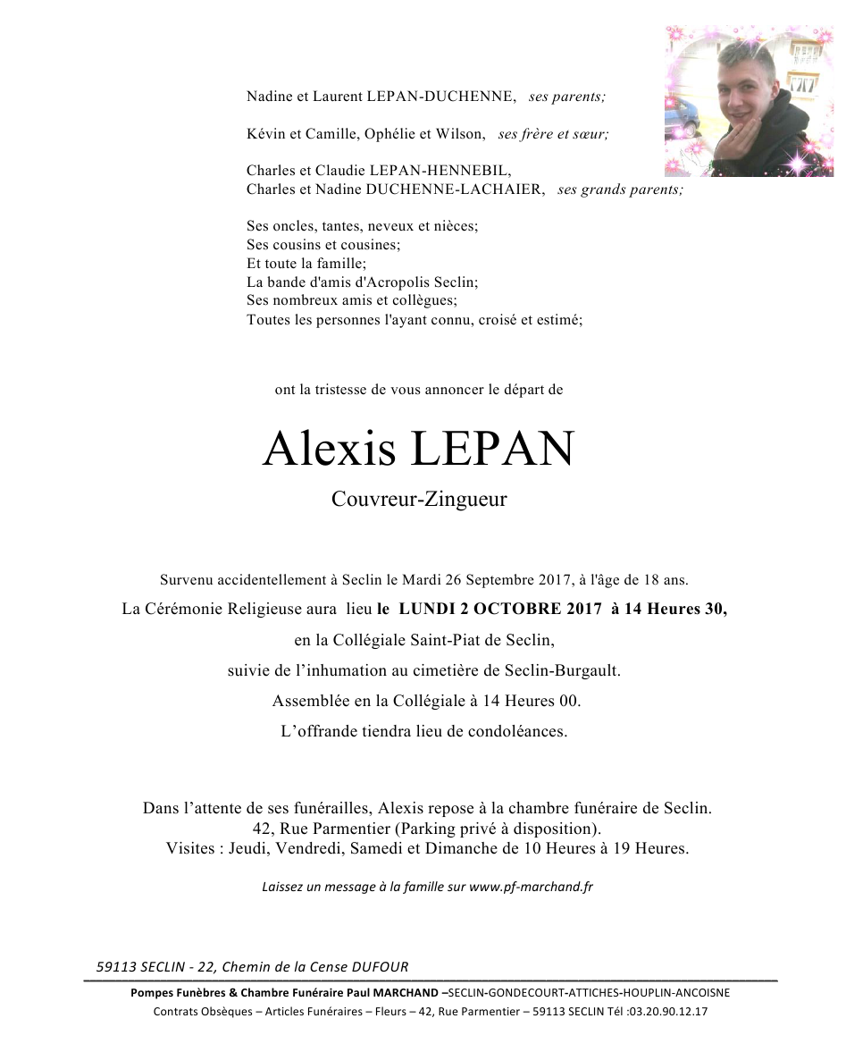 Image Pour voir le faire-part d'Alexis CLIQUEZ-ICI